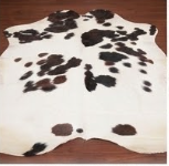 Genuine Dark Brown & White Spotted Cowhide Rug | Natural Brown Holstein Cowskin Area Rug | Rustic Modern Farmhouse Decor Carpet
