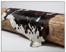 Tricolor Black, Brown & White Cowhide Rug - Genuine Patchwork Natural Leather Area Rug