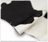 Classic Black and White Cowhide Rug - Genuine Natural Leather Area Rug
