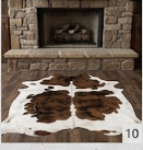 Authentic Brown and White Speckled Cowhide Rug -  Real Leather Area Rug