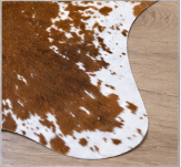 Brown and White Salt & Pepper Cowhide Rug - Genuine Speckled Leather Area Rug