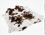 Brown & White Cowhide Rug – Genuine Natural Cow Skin Area Rug, Western Farmhouse Decor, Real Hair On Hide Rug, Living Room Accent Rug