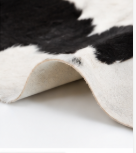 Authentic Classic Black and White Spotted Cowhide Area Rug – Genuine Holstein Leather Accent Mat