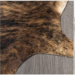 Natural Brindle Brown and Black Cowhide Rug, Genuine Hair-on-Hide Area Mat