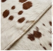 Brown and White Speckled Cowhide Rug - Genuine Leather Area Rug