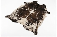 Genuine Natural Cowhide Rug | Tricolor Dark Brown & White Speckled Cow Hide Leather Floor Mat | Salt and Pepper Cowskin Area Rug