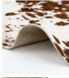 Authentic Chestnut & White Speckled Cowhide Area Rug – Genuine Tricolor Leather Accent Mat