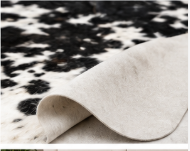Authentic Black and White Speckled Cowhide Rug -  Leather Area Rug