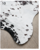 Tricolor Cowhide Rug - Genuine Leather Brown, Black & White Area Rug