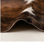 Authentic Dark Chocolate Brown & White Cowhide Area Rug – Genuine Natural Leather Accent Mat