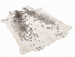 White & Silver Speckled Cowhide Rug – Genuine Hair On Hide Rug, Natural Cow Skin Area Rug, Modern Farmhouse Decor