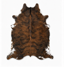 Brown Brindle Cowhide Rug - Genuine Dark Chestnut Leather Area Rug