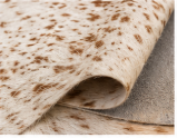 Authentic Light Beige & Cream Salt Pepper Cowhide Area Rug – Genuine Natural Leather Accent Mat