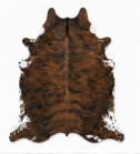 Brown Brindle Cowhide Rug - Genuine Dark Chestnut Leather Area Rug