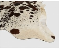 Genuine Salt & Pepper Cowhide Rug | Dark Brown & Off-White Speckled Cowskin Area Rug | Rustic Modern Western Leather Carpet