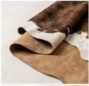 Authentic Dark Chocolate Brown & White Cowhide Area Rug – Genuine Natural Leather Accent Mat
