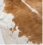 Genuine Honey Cognac & Off-White Cowhide Rug | Natural Caramel Brown Leather Area Rug | Warm Southwestern Western Cowskin Carpet for Living Room
