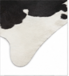 Classic Black and White Cowhide Rug - Genuine Natural Leather Area Rug
