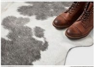 Genuine Grey & White Cowhide Rug | Natural Charcoal Spotted Cowskin Area Rug | Modern Silver Leather Carpet for Living Room
