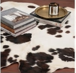 Genuine Dark Brown & White Spotted Cowhide Rug | Natural Brown Holstein Cowskin Area Rug | Rustic Modern Farmhouse Decor Carpet
