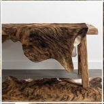 Natural Brindle Brown and Black Cowhide Rug, Genuine Hair-on-Hide Area Mat