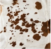 Brown and White Speckled Cowhide Rug - Genuine Leather Area Rug