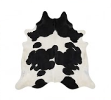Genuine Black and White Cowhide Rug | Natural Spotted Cow Skin Area Rug | Classic Holstein Pattern Leather Carpet for Living Room
