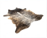 Genuine Brown Brindle Cowhide Rug | Natural Honey & Dark Striped Cow Hide Leather Area Rug | Exotic Western Living Room Floor Decor