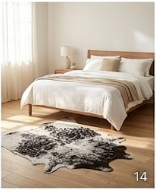 Genuine Black Peppered Speckled Cowhide Rug | Natural Salt and Pepper Cowskin Area Rug | Rustic Modern Western Decor Carpet for Living Room