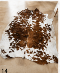Authentic Brown and White Spotted Cowhide Area Rug – Genuine Salt & Pepper Pattern Leather Mat