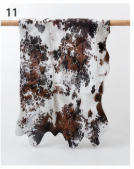 Tricolor Cowhide Rug - Genuine Leather Brown, Black & White Area Rug