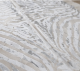 Authentic Silver Stenciled Cowhide Rug - Metallic Printed Leather Area Rug