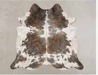 Genuine Dark Brown & White Speckled Cowhide Rug | Natural Salt and Pepper Cowskin Area Rug | Rustic Boho Carpet for Living Room