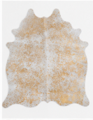 Natural Gold and White Speckled Cowhide Rug, Genuine Hair-on-Hide Area Mat