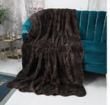 Authentic Dark Brown Stenciled Cowhide Rug -  Printed Leather Area Rug