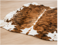 Brown Brindle Cowhide Rug – Natural Cow Skin Area Rug, Rustic Farmhouse Decor, Genuine Leather Hide Rug, Western Living Room Accent