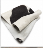 Classic Black and White Cowhide Rug - Genuine Natural Leather Area Rug