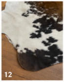 Natural Tricolor Cowhide Rug, Brown Black and White Hair-on-Hide Area Rug