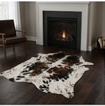 Genuine Tricolor Dark Brown & Black Speckled Cowhide Rug | Natural Salt and Pepper Spotted Cowskin Area Rug | Rustic Leather Carpet for Living Room