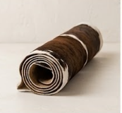 Authentic Dark Chocolate Brown & White Cowhide Area Rug – Genuine Natural Leather Accent Mat