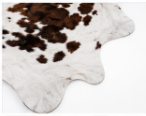 Brown & White Cowhide Rug – Genuine Natural Cow Skin Area Rug, Western Farmhouse Decor, Real Hair On Hide Rug, Living Room Accent Rug