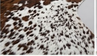 Genuine Tricolor Cognac & Black Speckled Cowhide Rug | Honey Brown & White Cowskin Area Rug | Rustic Modern Western Leather Carpet
