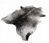 Natural Black and White Speckled Cowhide Rug, Genuine Salt-and-Pepper Area Mat