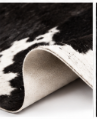 Authentic Black and White Salt & Pepper Cowhide Area Rug – Genuine Speckled Leather Accent Mat