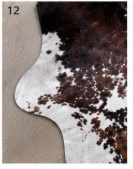 Tricolor Cowhide Rug - Genuine Leather Brown, Black & White Area Rug