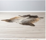 Genuine Brown Brindle Cowhide Rug | Natural Honey & Dark Striped Cow Hide Leather Area Rug | Exotic Western Living Room Floor Decor