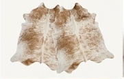 Authentic Golden Tan & White Salt Speckled Cowhide Area Rug – Genuine Natural Leather Accent Mat