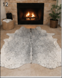 Genuine Grey Brindle Cowhide Rug | Natural Salt and Pepper Speckled Cowskin Area Rug | Modern Silver Grey Leather Carpet for Living Room