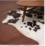 Genuine Dark Brown & White Spotted Cowhide Rug | Natural Brown Holstein Cowskin Area Rug | Rustic Modern Farmhouse Decor Carpet