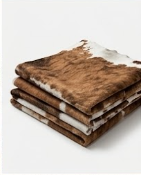 Authentic Chestnut Brown & White Spine Cowhide Area Rug – Genuine Natural Leather Accent Mat